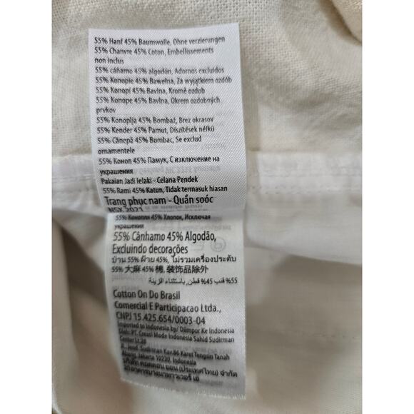 Hemp Cotton On Unisex Size Large Natural Pull On Shorts Pockets Mock Fly  #753 - Picture 9 of 9